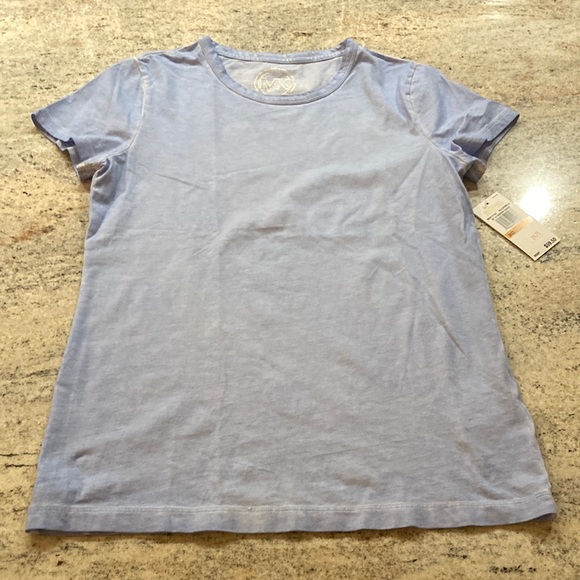 Michael Kori Baby Blue Faded Wash Tee - Picture 1 of 6